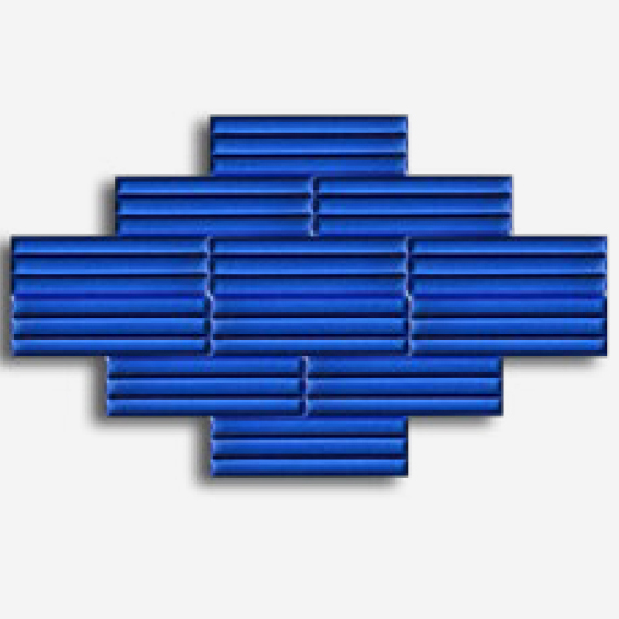 20x20 cm Rölyefli Seramik Bambu Kobalt-1